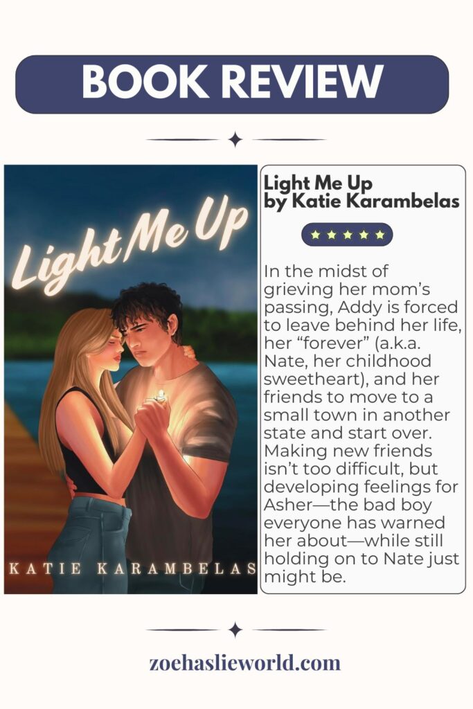 In the midst of grieving her mom’s passing, Addy is forced to leave behind her life, her “forever” (a.k.a. Nate, her childhood sweetheart), and her friends to move to a small town in another state and start over. Making new friends isn’t too difficult, but developing feelings for Asher—the bad boy everyone has warned her about—while still holding on to Nate just might be.