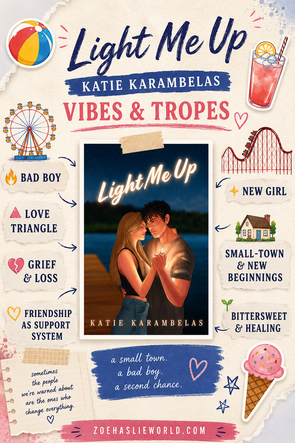 Book Review Light Me Up by Katie Karambelas A Sweet YA Romance Vibes & Tropes Pinterest