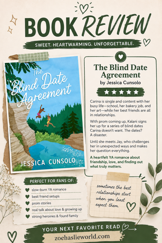 Book Review The Blind Date Agreement by Jessica Cunsolo A Sweet YA Romance
