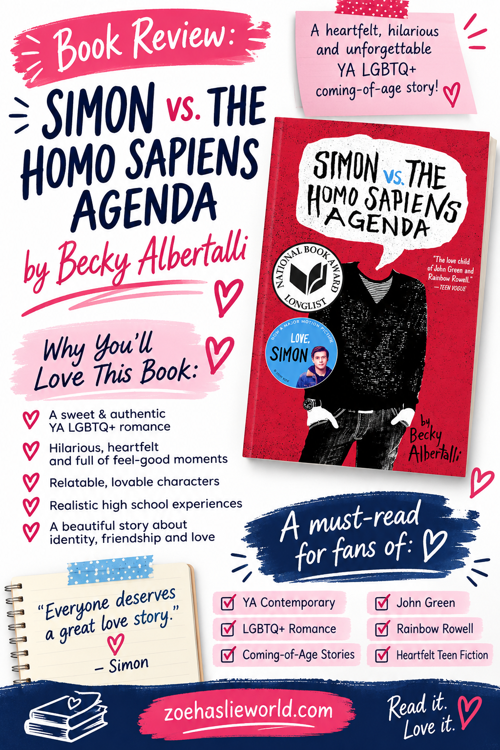 Book Review Simon vs. the Homo Sapiens Agenda by Becky Albertalli YA LGBTQ+ Romance