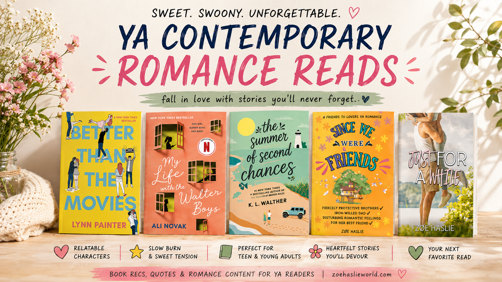 YA Contemporary Romance Reads. Sweet. Swoony. Unforgettable
