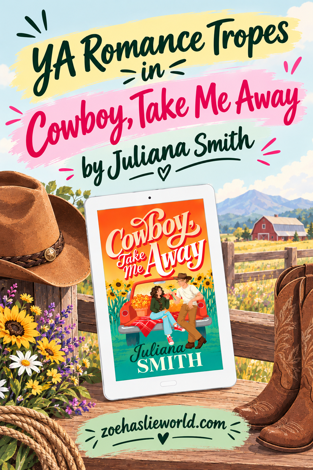YA Romance Tropes in Cowboy, Take Me Away by Juliana Smith